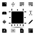 Print guides, text icon. Simple glyph, flat vector of Text editor set icons for UI and UX, website or mobile application