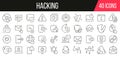 Hacking line icons collection. Set of simple icons. Vector illustration