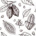 Hand drawn cocoa seamless pattern