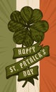 Happy st.patrick day shamrock on irish flag background Royalty Free Stock Photo