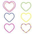 Hearten shape Hearten set. vector illustration. color full hearts Royalty Free Stock Photo