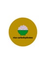 high carbohydrate nutrition vector rice icon