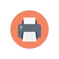 Print vector flat color icon Royalty Free Stock Photo