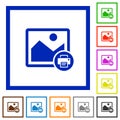 Print image flat framed icons