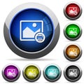 Print image round glossy buttons