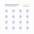 Image vector extension file format icon set interface app part 1 graphic design illustration for mobile web presentation Royalty Free Stock Photo