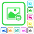Print image vivid colored flat icons icons