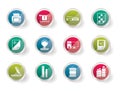 Print industry Icons over colored background Royalty Free Stock Photo