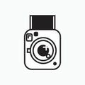 Instant camera flat style icon illustration Royalty Free Stock Photo