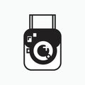 Instant camera flat style icon vector