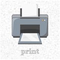 Print isolated flat illustration. printer design element for illustration