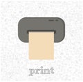 Print isolated flat illustration. printer design element for illustration