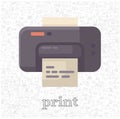 Print isolated flat illustration. printer design element for illustration