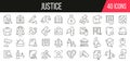 Justice line icons collection. Set of simple icons. Vector illustration Royalty Free Stock Photo