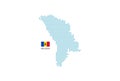 Moldova map design blue circle, white background with Moldova flag Royalty Free Stock Photo