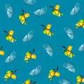 Print with lemons in the background for your designs