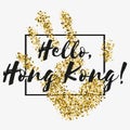 Print with lettering about Hong Kong
