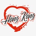 Print with lettering about Hong Kong