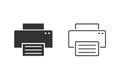 Print line icon set on the white background. Vector Royalty Free Stock Photo