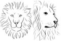 Print lion line art vector illustration.