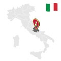 Location region Abruzzi on map Italy. 3d Abruzzi location sign. Quality map with regions of Italy for your web site design, app,