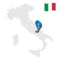 Location region Molise on map Italy. 3d Molise location sign. Quality map with regions of Italy.