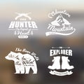 Logo vintage outdoor theme ,blur background