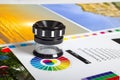 Print loupe on offset printed sheet with basic colors