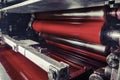 Print machine, red magenda color drum Royalty Free Stock Photo