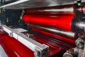Print machine, red magenda ink color drum Royalty Free Stock Photo
