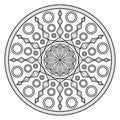 mandala vector design with a round crystal monochrome theme