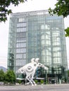 Print Media Academy building with steel sculpture horse called `S-Printing Horse` in Heidelberg