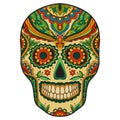 Print mexican traditional scull
