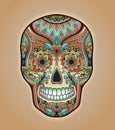 Print mexican traditional scull for T-shirt