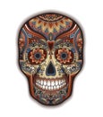 Print mexican traditional scull for T-shirt