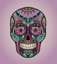 Print mexican traditional scull for T-shirt