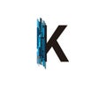 Modern Technology K Letter, Data Digital K Logo Icon