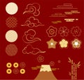 Nippon set elements concept.Japan traditional vector. Royalty Free Stock Photo