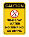 no jumping or diving into the water icon Royalty Free Stock Photo