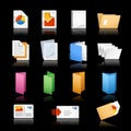 Print & Office Icons / / Black Background Royalty Free Stock Photo