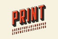 Offset print style modern font design