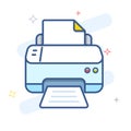 Print outline vector icon. Printer line illustration.