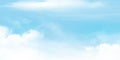 Panorama Clear blue sky and white cloud detail with copy space. Sky Landscape Background. Royalty Free Stock Photo