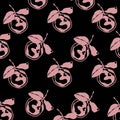 Print and pattern with pink lemons in a stylized manner,stylish and glamorous pattern