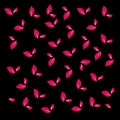 Print and pattern with pink petals,stylish and glamorous pattern on a black background