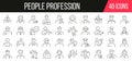 People profession line icons collection. Set of simple icons. Vector illustration Royalty Free Stock Photo