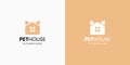 Simple pet home and shelter logo design Royalty Free Stock Photo