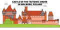 Poland , Castle Of The Teutonic Order In Malbork , travel skyline vector illustration.