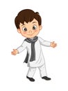 Cartoon happy Indian boy in traditional costume Royalty Free Stock Photo