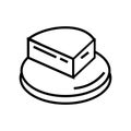 Piece of cake line icon, concept illustration, outline symbol, vector sign, linear symbol. food icon design elements.